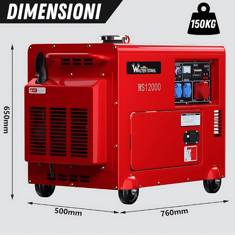 Generatore di Corrente Diesel H-10.000W 9000w 9Kw Silenzioso
